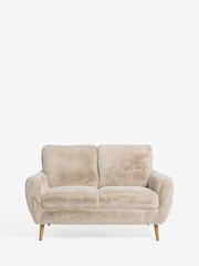 Oslo Faux Fur Light Natural Wilson 2 Seater Small Sofa - Image 1 of 6