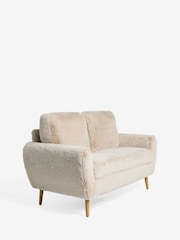 Oslo Faux Fur Light Natural Wilson 2 Seater Small Sofa - Image 2 of 6