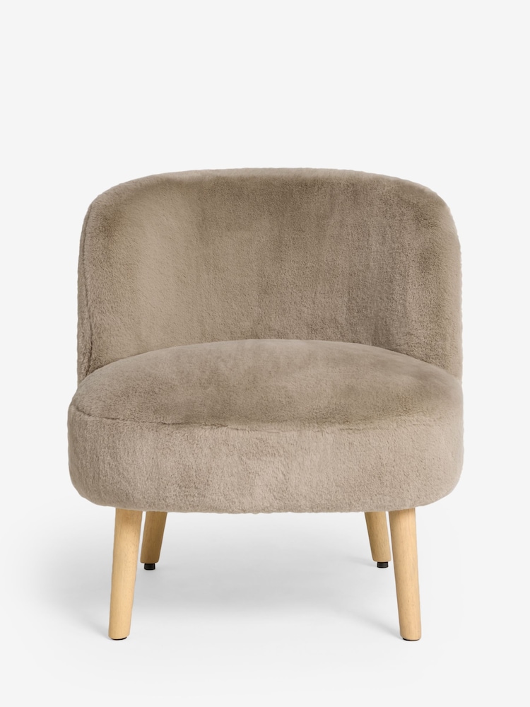 Oslo Faux Fur Mink Brown Elvin Accent Chair - Image 1 of 6