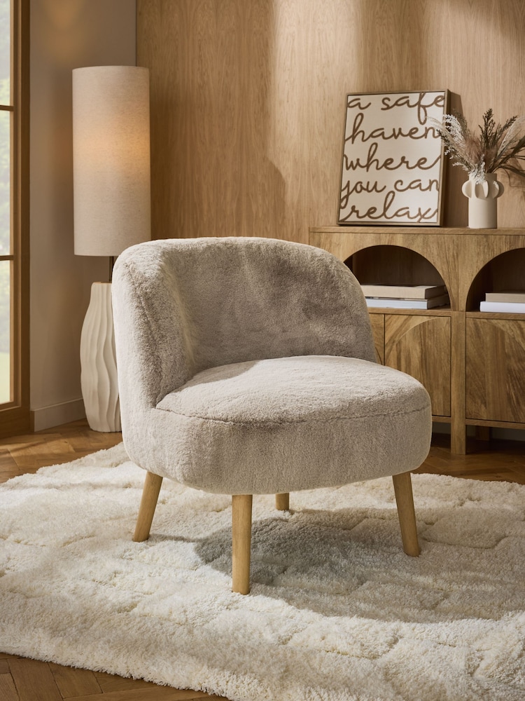 Oslo Faux Fur Mink Brown Elvin Accent Chair - Image 1 of 9 Oslo Faux Fur Mink Brown Elvin Accent Chair - Image 1 of 9
