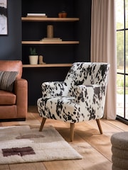 Alaska Faux Fur Cow Print Carter Accent Chair - Image 1 of 10