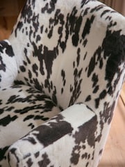 Alaska Faux Fur Cow Print Carter Accent Chair - Image 3 of 10
