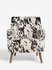 Alaska Faux Fur Cow Print Carter Accent Chair - Image 7 of 10