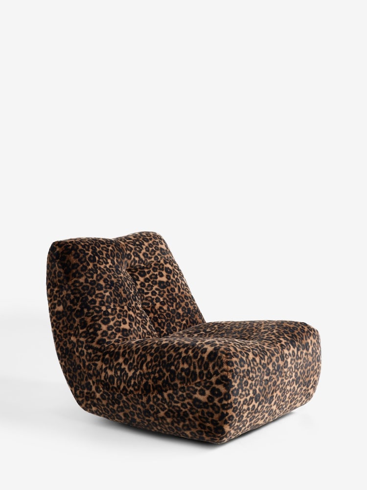 Alaska Faux Fur Leopard Lucca Swivel Accent Chair - Image 1 of 4 Alaska Faux Fur Leopard Lucca Swivel Accent Chair - Image 1 of 4