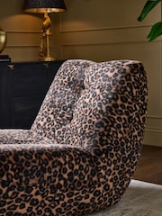 Alaska Faux Fur Leopard Lucca Swivel Accent Chair - Image 2 of 9