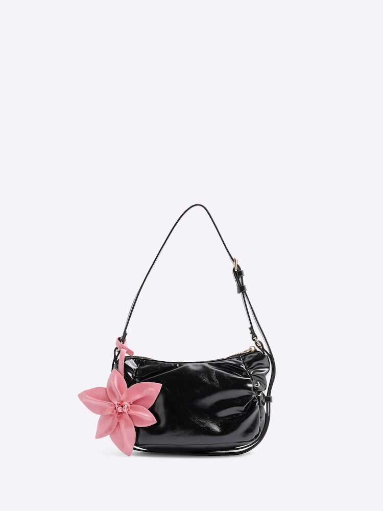 River Island Наплечная сумка из искусственной кожи с рюшами - Image 1 of 6