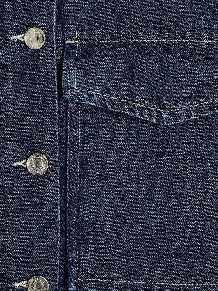 River Island 100% Cotton Boxy Crop Denim Shirt - Imagen 6 de 6