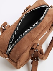 River Island Brown Faux Leather Charm Bowler Bag - Image 5 of 6