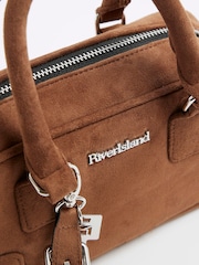 River Island Brown Faux Leather Charm Bowler Bag - Image 6 of 6