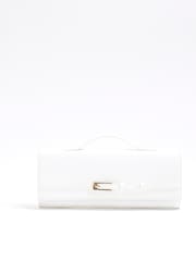 River Island White Faux Leather Woven Clutch Bag - Image 2 of 6
