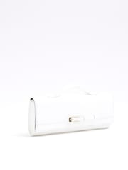 River Island White Faux Leather Woven Clutch Bag - Image 4 of 6