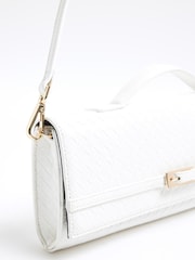 River Island White Faux Leather Woven Clutch Bag - Image 5 of 6