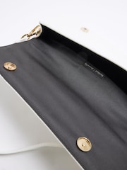 River Island White Faux Leather Woven Clutch Bag - Image 6 of 6