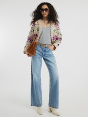 River Island Cream Floral Studded Jacket - Image 2 of 6