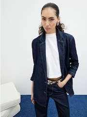 River Island Blue Relaxed Straight Turn Up 100% Cotton Jeans - Image 3 of 4