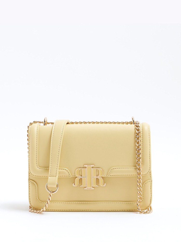 River Island Yellow Faux Leather Satchel Bag - Image 2 of 6