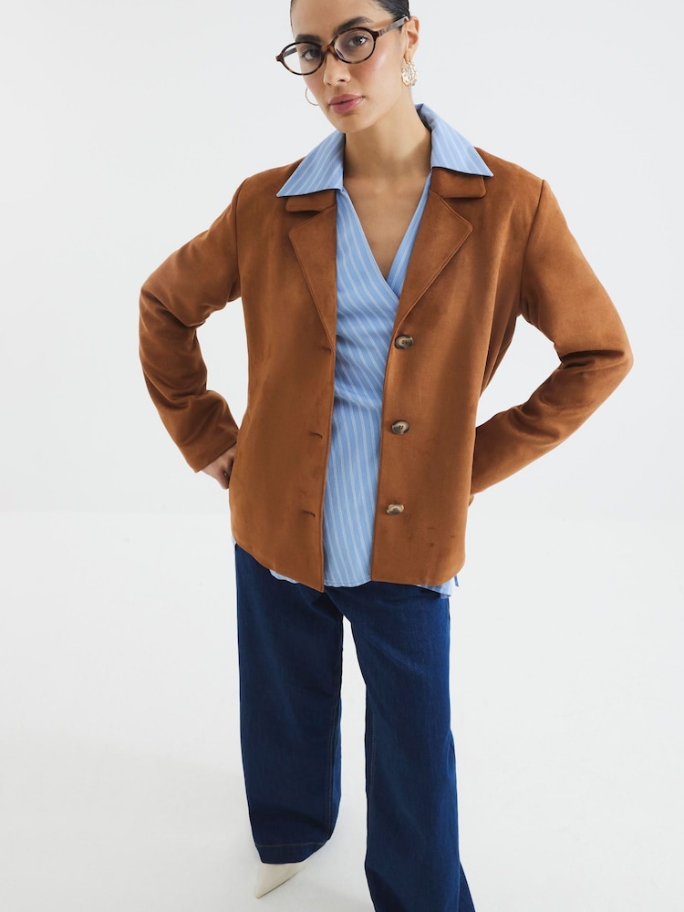 River Island Suedette Blazer - Imagen 1 de 4