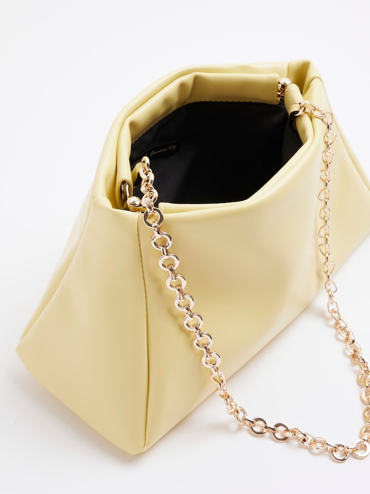 River Island Yellow Faux Leather Structured Clutch Bag - Image 6 of 6