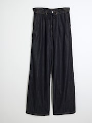 River Island Black 100% Cotton Wide Leg Pyjama Jeans - Image 5 of 6