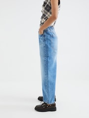 River Island Blue Elasticated Waist Barrel 100% Cotton Jeans - Image 2 of 4