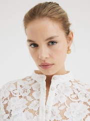River Island White Collar Lace Shirt - Image 3 of 3