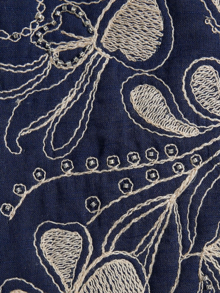 River Island Blue Floral Studded Jacket - Image 6 of 6