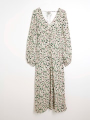 River Island Green Floral Print Midi Dress - Image 5 of 6