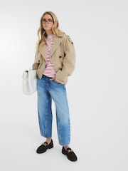 River Island 100% Cotton Petite Elasticated Barrel Jeans - Imagen 2 de 4