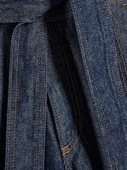 River Island Blue 100% Cotton Belted Cropped Wide Leg Jeans - Image 6 of 6