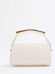 Кремовый - River Island металлическая сумка- цилиндр с ручками - Image 1 of 6