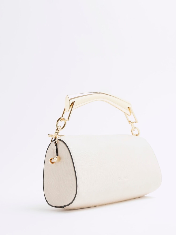 Кремовый - River Island металлическая сумка- цилиндр с ручками - Image 2 of 6