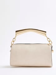 Кремовый - River Island металлическая сумка- цилиндр с ручками - Image 3 of 6