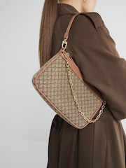 Коричневый - River Island сумка через плечо с монограммой - Image 1 of 6