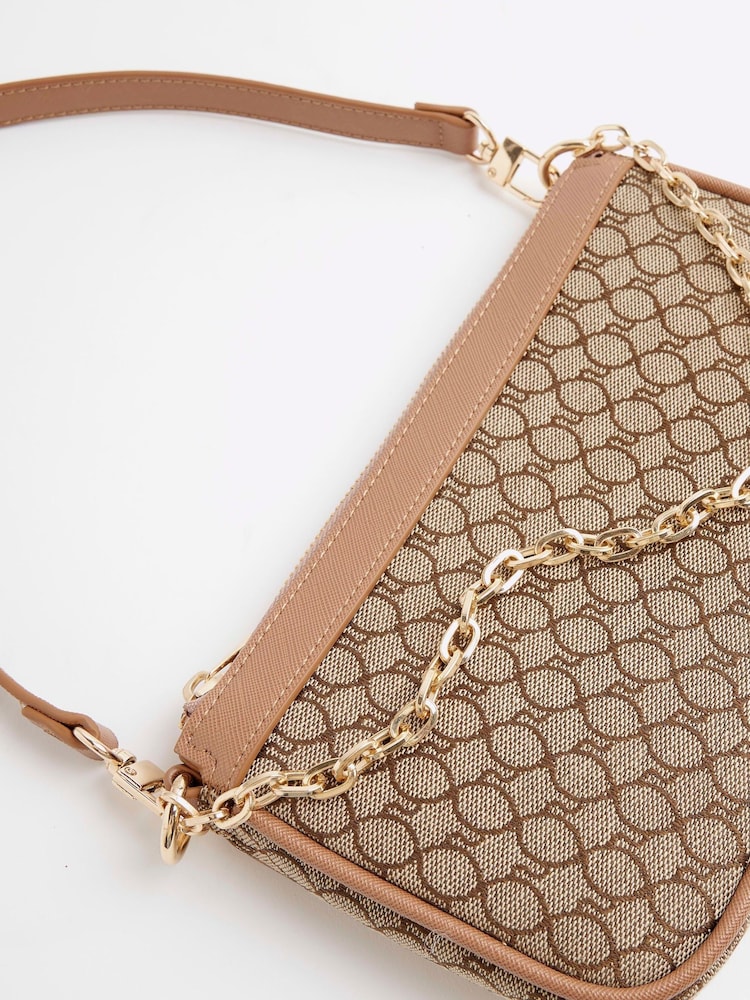 River Island Brown Monogram Shoulder Bag - Image 5 of 6