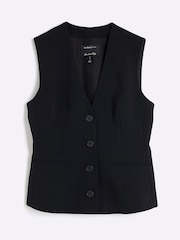 Schwarz - River Island Vorn geknöpfte Weste - Bild 5 von 6