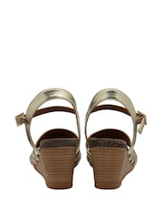 Ravel Gold Leather Wedge Sandals - Image 3 of 4