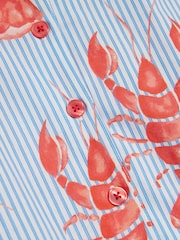 River Island Natural Lobster Print Top and Short Pyjamas 100% Cotton Set - Image 6 of 6