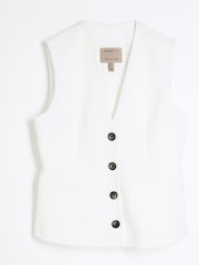 River Island White Button Front Waistcoat - Image 5 of 6
