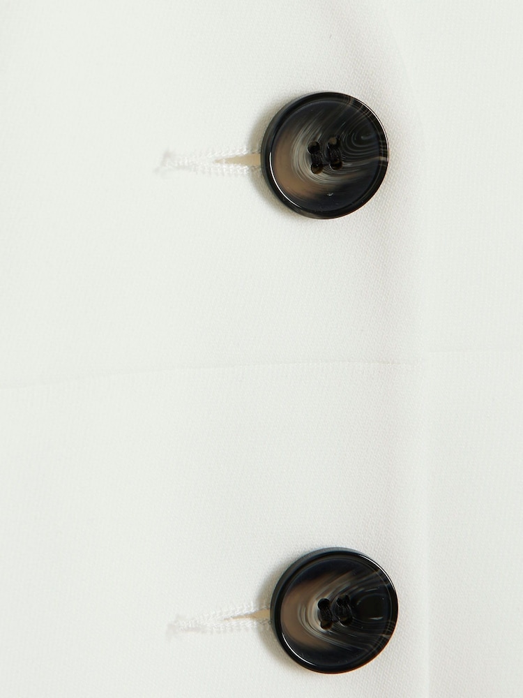 River Island White Button Front Waistcoat - Image 6 of 6