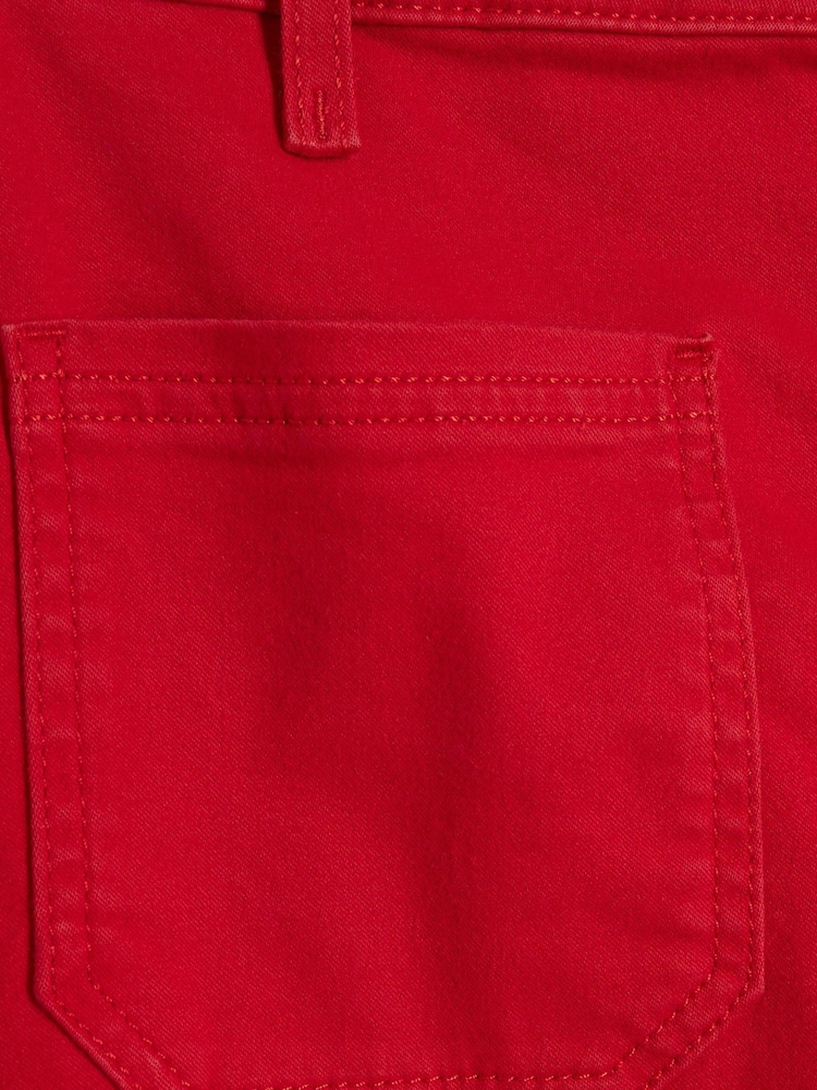 River Island Red Petite 100% Cotton Pocket Front Wide Leg Jeans - Image 6 of 6