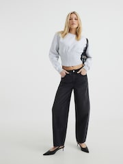Черный - River Island джинсы из 100% хлопка с эластичным поясом - Изображение 1 из 6