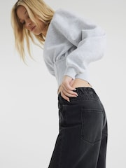 Черный - River Island джинсы из 100% хлопка с эластичным поясом - Изображение 3 из 6