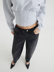 Черный - River Island джинсы из 100% хлопка с эластичным поясом - Изображение 4 из 6