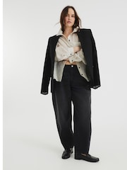 Черный - River Island джинсы из 100% хлопка с эластичным поясом - Изображение 5 из 6