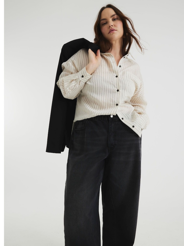 Черный - River Island джинсы из 100% хлопка с эластичным поясом - Изображение 6 из 6