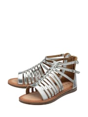 Ravel Silver Leather Flat Gladiator Sandals - Image 2 of 4