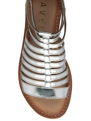 Ravel Silver Leather Flat Gladiator Sandals - Image 4 of 4