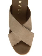 Ravel Natural Suede Wedge Mule Sandals - Image 4 of 4