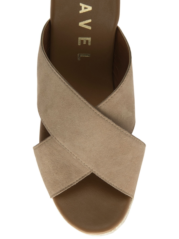 Ravel Natural Suede Wedge Mule Sandals - Image 4 of 4
