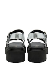 Ravel Silver Leather Flatform Sandals - Image 3 of 4